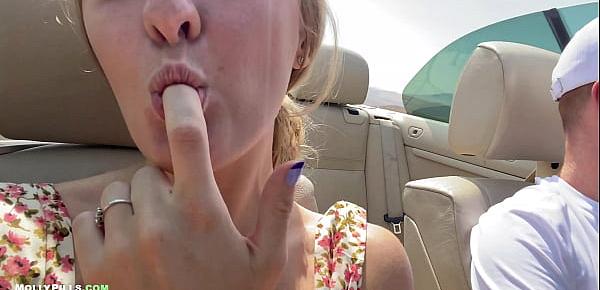  College Slut Gets Roadside Creampie - Molly Pills - Public Fucking in Car POV 4K